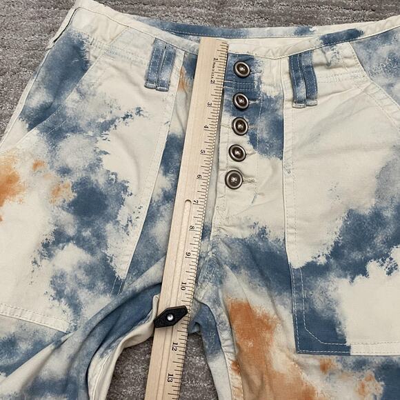 Pilcro Pants Womens 28 Cream Blue Rust Tie Dye The Wanderer Button Fly Utility - Picture 14 of 16